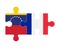 Puzzle of flags of Venezuela and France, vector