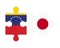 Puzzle of flags of Venezuela and Japan, vector