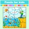 puzzle game for children. joke about a fisherman. Education worksheet. Color activity page. Riddle for preschoolers. Isolated