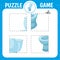 Puzzle game for kids. Cut and glue toilet. Cutting practice. Education developing worksheet. Activity page