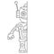 Puzzle Game for kids. Draw symmetrically and paint. Coloring Page Outline Of cartoon robot. Coloring book for children