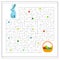 Puzzle game maze for kids, Easter eggs. Guide the Easter Bunny through the maze to the basket of Easter eggs