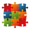 Puzzle game pieces isolated icon