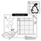 Puzzle Game for school Children. Pear. Black and white japanese crossword with answer. Coloring book for kids