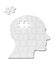 Puzzle game solution head silhouette mind brain