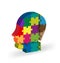 Puzzle head colorful logo