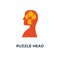 puzzle head icon. neurology, human resources and recruitment, smart and simple solutions, critical thinking concept symbol design
