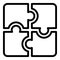 Puzzle icon, outline style