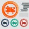 Puzzle icon on the red, blue, green, orange buttons for your website and design with space text.