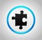 Puzzle icon round blue push button