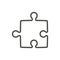 Puzzle icon vector. Line solution concept symbol.