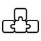 Puzzle idea icon, outline style