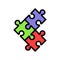 puzzle idea solution color icon vector illustration