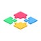 Puzzle isometric icon. Teamwork, cooperation, leader and solution concept. Vector illustaration.