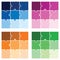 Puzzle - jigsaw vector set in multiple colors