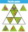 Puzzle kids activity. Matching children educational game. Match pieces and complete the picture.