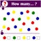 Puzzle for kids for the brain. How many. Count the Christmas balls