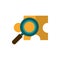 Puzzle magnifying glass business strategy icon