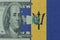 puzzle with the national flag of barbados and dollar money banknote. macro.concept