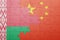 Puzzle with the national flag of belarus and china