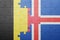 puzzle with the national flag of belgium and iceland