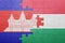 puzzle with the national flag of cambodia and hungary