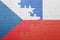 Puzzle with the national flag of chile and czech republic