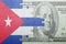 Puzzle with the national flag of cuba and dollar banknote