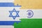 Puzzle with the national flag of india and israel