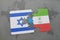 puzzle with the national flag of israel and equatorial guinea on a world map background.