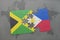 puzzle with the national flag of jamaica and philippines on a world map