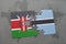 puzzle with the national flag of kenya and botswana on a world map