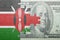 Puzzle with the national flag of kenya and dollar banknote