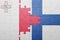 puzzle with the national flag of malta and finland