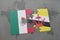 puzzle with the national flag of mexico and brunei on a world map background.