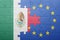 Puzzle with the national flag of mexico and european union