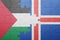 puzzle with the national flag of palestine and iceland