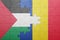 puzzle with the national flag of palestine and romania