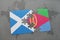 puzzle with the national flag of scotland and eritrea on a world map