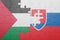 puzzle with the national flag of slovakia and palestine