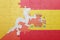 Puzzle with the national flag of spain and bhutan