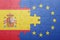 Puzzle with the national flag of spain and european union