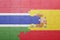 puzzle with the national flag of spain and gambia