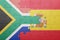 puzzle with the national flag of spain and south africa