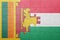 puzzle with the national flag of sri lanka and hungary