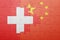 Puzzle with the national flag of switzerland and china