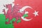 Puzzle with the national flag of turkey and wales