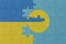 puzzle with the national flag of ukraine and Palau . macro.concept