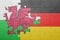 Puzzle with the national flag of wales and germany