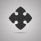 Puzzle One Grey Piece Sign Icon. Strategy Symbol.